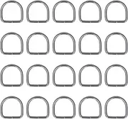 20Pcs Fadeless Glossy Small Metal D Rings Made from Premium Iron Ideal for DIY Bag Backpack Bracelet Necklace Dog Collar and More 3.2x25x25mm (Vapenfärg 3.2x25x25mm)