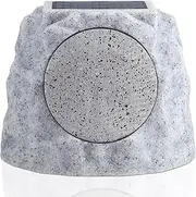 Solar Bluetooth Rock Speakers Outdoor Waterproof Patio Solar Powered Wireless Rock Speaker with Lights RGB and TWS Pair for Outside Garden BBQ Deck