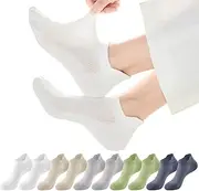 [J-BOX] Ankle Socks for Women 10 Pairs, Women's Thin Athletic Socks With Tab, Breathable Low Cut Moisture Socks for Summer