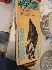Vintage Mark Spitz by Elton Black Rubber Swim Fins Made In Italy 7-9