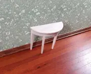 Dollhouse Half Round Hall Table 1:12 Scale Miniature Furniture Unpainted Wood