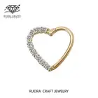 Penelope 14K Solid Gold Heart Shape Moissanite Diamond Daith Hinged Hoop Septum