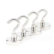 Pack of 6 Strong Rare Earth Neodymium N38 Magnetic Hooks
