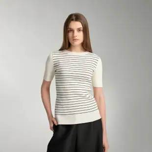 【giordano ladies】24SS_橫織紋短袖上衣(02354006)