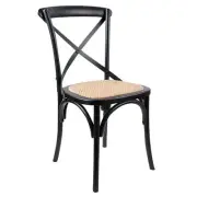 Petunia 7pc 180cm Dining Table Set 6 Cross Back Chair Elm Timber Wood Metal Leg