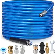 30M High Pressure Washer Drain 3000 PSI/180bar Hose Cleaning Kit Sewer Jetter Kit for Karcher K2 K3 K4 K5 K6 K7 Series & Bosch AQT Household Use Pressure Washer