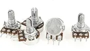 Aexit 5 (Potentiometer) Pcs B200K 200K Ohm Metal Rotating Shaft 3 Terminals Rotary Single Linear (28ry812qf427) Taper Potentiometers
