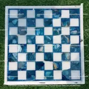 Blue Agate & White Marble Chess Board, Christmas Gifts Chess Board, Indoor Decor