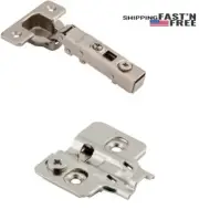 FOverlay Soft closing Clip-on Concealed Frameless Hinge,110DAdjustable Euro Moun