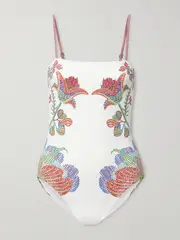 [La DoubleJ] La DoubleJ - Elle Printed Stretch Swimsuit - White - small small White
