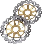 Motorbike Parts Accessories Left + Right 2PCS Compatible with CBR1100XX CBR 1100 XX Front Brake Disc Rotors Disks 1997-1998(Gold)