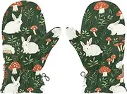 [Joisal] Cute Rabbit Green Warm Gloves Kids, Boys Gloves Medium, Soft and Warm, 9 Year Old Winter Gloves, Medium, Cute Rabbit Green (2)