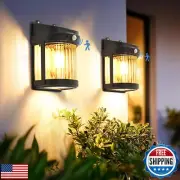 PEVOROS Porch Lights, 2 Pack Wall Solar Lights Outdoor, Solar Motion with 3 M