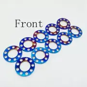 M10 Burning Blue Porous Ti Washers Titanium Drilled Spacer Gaskets 10pcs/lot