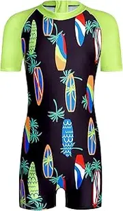 [TiaoBug] Boys Swimsuits Rash Guard Suits Swimwear Kids 50+ UV Sun Protective One-Piece Back Zip
