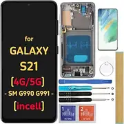 Incell Screen Replacement LCD Display Touch Digitizer Assembly for Samsung Galaxy S21 4G / 5G G990 G991 SM-G991 SM-G991B SM-G991U SM-G991W (No Fingerprint Function)