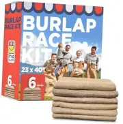 Potato Sack Race Bags, 23x40 - Set of 6, Fun Burlap Sacks for Kids & Adults,