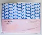 Kate Spade Flannel King Sheet Set Polar Bear Blue White Print Winter 100% Cotton