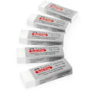Faber-Castell Dust-Free Comfort Edge Eraser Rubbers - White - Pack of 5