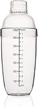 FEOOWV Plastic Cocktail Shaker, Hand Drink Mixer Boba Tea Shaker Cup with Scales,Bar Tool Transparent (24 oz / 700cc)