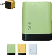 3 in 1 GaN Charger, Scalable 80w Max Fast Charger Module with Type C Cable and 2 USB Ports, Retractable Phone Charger for iPhone, with Type-C Cable and 2 USB Ports (Green)