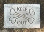 Crossbones Halloween mold 11" x 8" x 3/4" ..KEEP OUT plaque plastic mould
