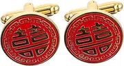 [JEWEDECO] Cufflinks Men Mens Brooch for Men Mens Clip on Tie Best Man Cuff Links Men Tuxedo Suit Wedding Clothes Decor Men Decor Bridegroom Shirt Copper Red Decorations