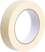 General Purpose Painters Tape,Masking Tape Beige Color, General Purpose, Rubber Adhesive, Crepe-Paper Backing, 25 mm x 50 m, 5.2 mil, 1 Roll (Beige, 50m)