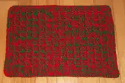New Uniq Handmade Crochet 11x16 Rectangle Table Place Mat Centerpc Red Green