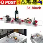 Expandable Bathtub Caddy Tray Bamboo Bath Table Over Tub for Candle Towel Book