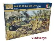 Italeri Plastic Model kit 1/72 WWII German 75mm Pak 40 Antitank Gun w/Crew #6096