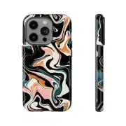 Elegant Marble Swirl iPhone 13/14/15 Pro Max Case - Sleek & Secure