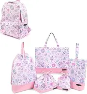 [COLORFUL CANDY STYLE] 6-piece Set, School Entrance School, Lesson Bag, Shoe Case, Drawstring Bag, Gymnastics Clothes Bag, Lunch Bag, Cup Bag, Small Items, Rucksack, Girls, Cute, Boys, Cool
