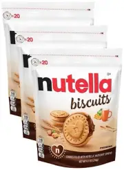 Nutella Biscuits, Hazelnut Spread With Cocoa, Sandwich Cookies, 20-Count Bag