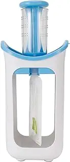 Squeeze Station with 10 Food Pouches, DIY Disposable Infant Baby Food Maker Portable Silicone Fruit Puree Squeezer Reusable Pouch Filling Station for Homemade Semi Solid Food