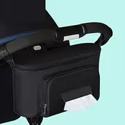 zolyet Baby Stroller Bag Organizer Bag Soild Color Mama Carriage gy Pram Cart Basket Hook Backpack Stroller Accessories Black