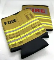 Fire Jacket Stubby Holder, Cans & Bottle, Fire Brigade, 1 x holder