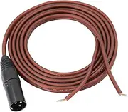 Gokoti XLR Speaker Wire, Speaker Bare Cable to XLR Plug, Gold Plated XLR 3 Pin Male Connector Replacement Audio Cable Open End