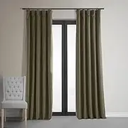 HPD Half Price Drapes VPCH-181200-108 Signature Blackout Velvet Curtain (1 Panel), 50 X 108, Denver Taupe