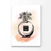 Black Elegant Fashion Bottle Print 100% Australian Made 100x150cm (Stretched Canvas)