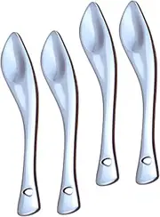 DOITOOL 4pcs Face Cream Scoop Eye Cream Scoop Metal Spoon Beauty Cream Spoons Cream Spoon Tool Mini Spoon Scissor Sleeve Facial Cream Package Scoops Cosmetic Printable Spatula