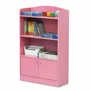 Pink 3 Shelf Bookcase Wooden Open Bookshelf Tier Storage Display Cabinet Decor