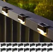Solar Deck Lights Outdoor Led 18 Pack,Outdoor Lights Waterproof Solar Step Lights for Step, Yard, Fence, Patio(Warm White)