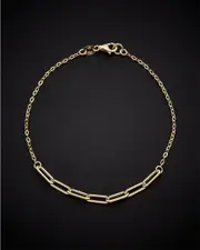 14K Italian Gold Paperclip Bracelet