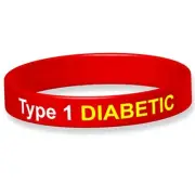 Type 1 Diabetic Silicone Medical Wristband