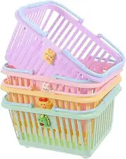 [CIYODO] Plastic Storage Container for Toys Doll Storage Kids Play Shopping Basket Small Toy Baskets