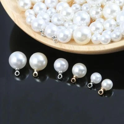 10 Ivory Abs Pearl Beads Charm Stud Earring Back Stopper Ear Post Jewelry Making