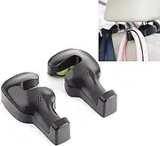 IPELY Universal Car Vehicle Back Seat Headrest Hanger Holder Hook for Bag Purse Cloth Grocery (Black -Set of 2)