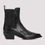 [Golden Goose] Golden Goose-Black Debbie Cow Leather Beatles Boots-Donna 37 IT