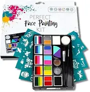 FUSION BODY ART Quality Face Painting Palette - Perfect Face Painting Kit | Hypoallergenic Safe & Non-Toxic - Makeup Face Paint Kit for Kids & Adults | Perfect for Birthday Parties | Cosplay Washable Paints…